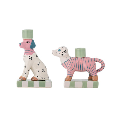 Kynttilänjalka Doglie Rose pilkullinen | L11,5xH18,5xW6,5 cm