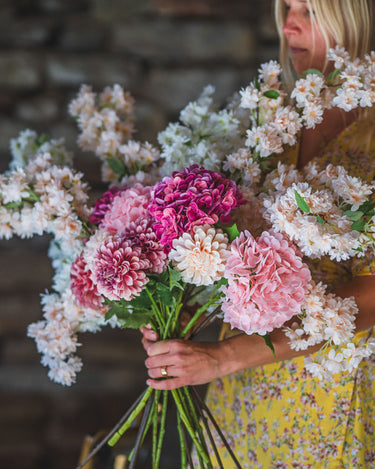Pink Hydrangea Artificial Flower | ⌀18 x 55 cm | 25x15x50cm