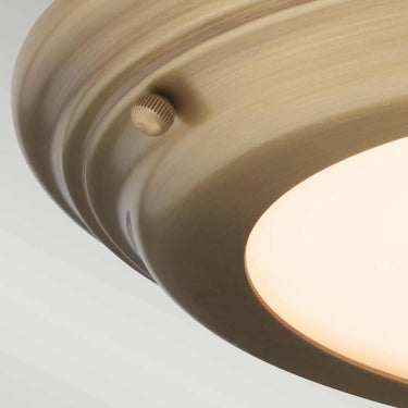 Ceiling light antique brass | For bathroom | ⌀36.1 x 4 cm | Welland | (IP54)
