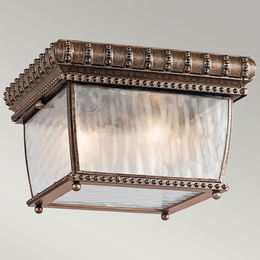 Ceiling light brushed bronze | Outdoor use | ⌀23.5 x 14 cm | Venetian Rain | (IP44)