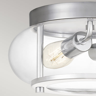 Ceiling light polished chrome | For bathroom | ⌀30.5 x 15 cm | Trilogy | (IP44)