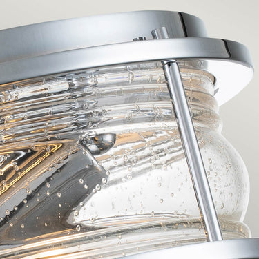 Ceiling light polished chrome | For bathroom | ⌀30.5 x 15.4 cm | Ashland Bay | (IP44)