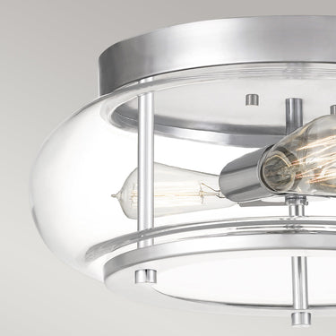 Ceiling light polished chrome | For bathroom | ⌀40.6 x 18.5 cm | Trilogy | (IP44)