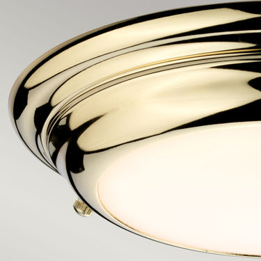 Ceiling lamp polished brass | For bathroom | ⌀24.5 x 4.8 cm | Welland | (IP54)