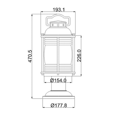 Bollard light black-gray | For outdoor use | ⌀19.3 x 47.1 cm | Ashland Bay | (IP44)