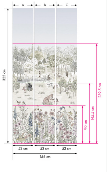 Potter's Woodland Solstice | non-woven mural | Storybook Papers