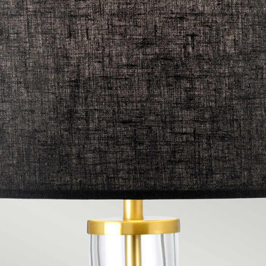 Table lamp glass and antique brass with black shade | ⌀36 x 67 cm | Orb