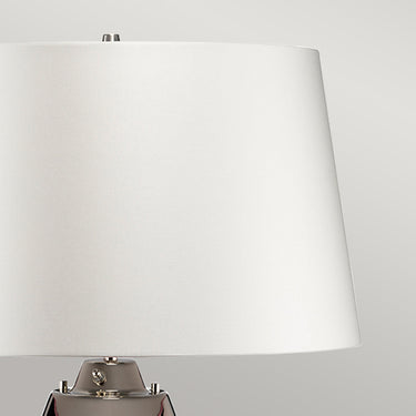 Table lamp with plum-colored glass base and off-white shade | ⌀46 x 74 cm | Lena |