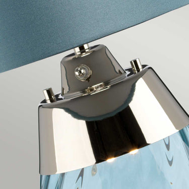 Table lamp with blue-tinted glass base and shade | ⌀35 x 60.5 cm | Lena |