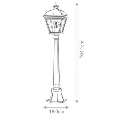 Post lamp black | Outdoor | ⌀18 x 104.1 cm | Bayview | (IP44)