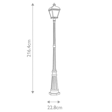 Post lamp black | Outdoor | ⌀22.8 x 216.4 cm | Bayview | (IP44)