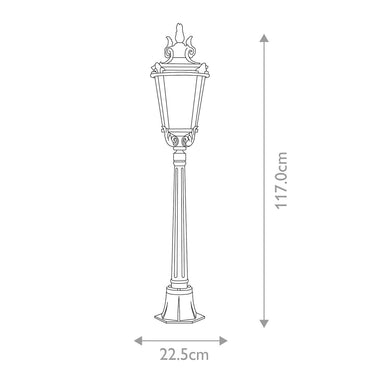 Post lamp bronze | Outdoor use | ⌀22.5 x 117 cm | Baltimore | (IP44)