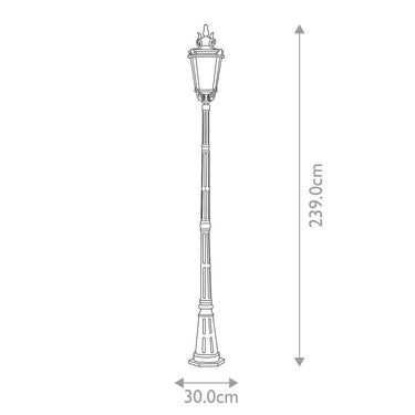 Post lamp bronze | Outdoor | ⌀30 x 239 cm | Baltimore | (IP44)