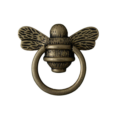 Rengasvedin messinkiä antiikkimessinkiä | Brass Bee Ring Pull Cabinet Handle - Heritage Finish-Brass bee-Sasu’s sisustus- ja huonekaluliike