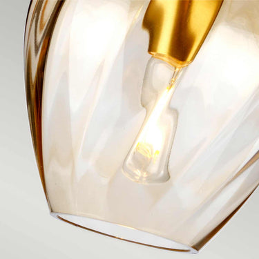 Pendant lamp brushed brass and amber glass | ⌀17.5 x 33.7 - 219.2 cm | Tiber |