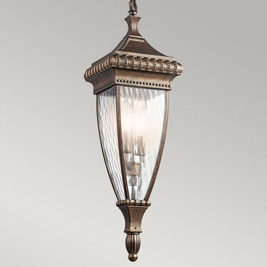 Pendant lamp brushed bronze | For outdoor use | ⌀18.4 x 70 cm - 190 cm | Venetian Rain | (IP23)