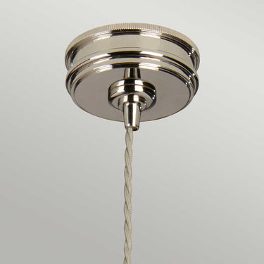Pendant lamp polished nickel | ⌀10 x 25.5 - 215.5 cm | Douille |