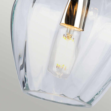 Pendant lamp polished nickel and clear glass | ⌀17.5 x 33.7 - 219.2 cm | Tiber |
