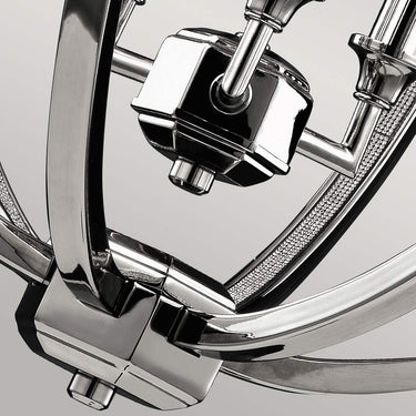 Pendant lamp polished nickel, crystals | ø43.2 x 67.9 - 215.9 cm | Corinne |