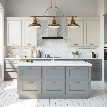 Pendant lamp three lamps matte brass | ⌀133.3 x 34.3 x 73 - 198.4 cm | Emery |