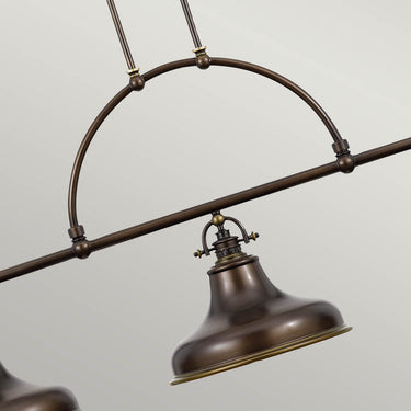 Pendant lamp three lamps dark bronze | ⌀133.3 x 34.3 x 73 - 198.4 cm | Emery |