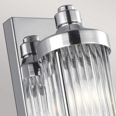 Wall lamp chrome | For bathroom | 12.1 x 14.4 x 73.7 cm | Paulson | (IP44)