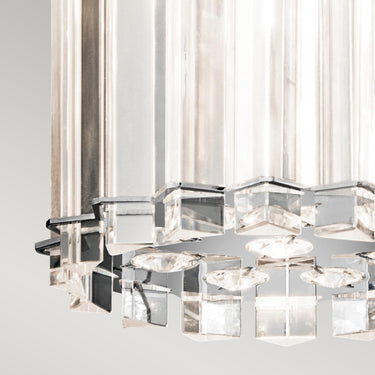 Pendant lamp chrome | For bathroom | ⌀16.7 x 36 cm - 215.9 cm | Crystal Skye | (IP44)