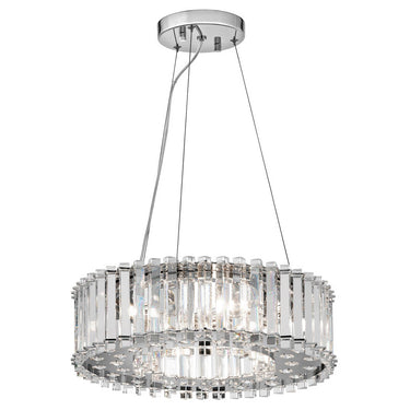 Pendant lamp chrome | For bathroom | ⌀43.6 x 30 cm - 135.9 cm | Crystal Skye | (IP44)