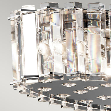 Pendant lamp chrome | For bathroom | ⌀89.4 x 30.5 cm - 199.3 cm | Crystal Skye | (IP44)