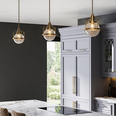 Pendant lamp brass | For bathroom | ⌀24 x 37.6 cm - 129 cm | Triocent | (IP44)