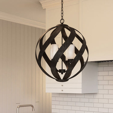 Pendant lamp black | For bathroom | ⌀50.1 x 68.2 cm - 316.4 cm | Blacksmith | (IP44)