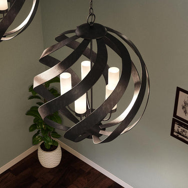 Pendant lamp black | For bathroom | ⌀66.4 x 85.5 cm - 333.7 cm | Blacksmith | (IP44)