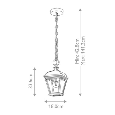 Pendant lamp black | Outdoor | ⌀18 x 42.8 cm - 141.2 cm | Bayview | (IP44)