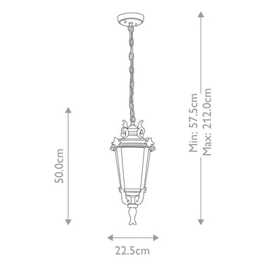 Pendant lamp bronze | Outdoor | ⌀22.5 x 57.5 cm - 212 cm | Baltimore | (IP44)