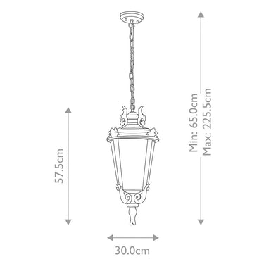 Pendant lamp bronze | Outdoor | ⌀30 x 65 cm - 225.5 cm | Baltimore | (IP44)