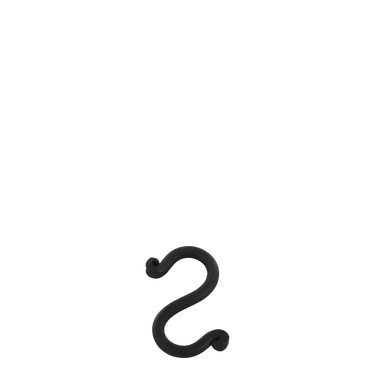 Iron S-hook | Charcoal black | 2.5 x 5 cm
