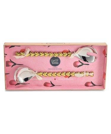 Holly Heart Salad Server Set in Giftbox