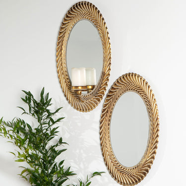 Wall mirror / tray with gold-tone frames | 31 x 2 x 55 cm | Cilia