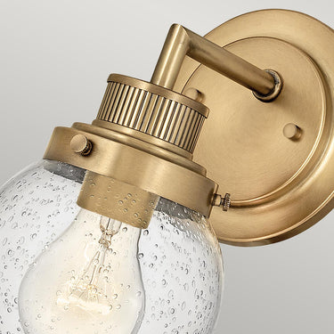 Wall lamp antique brass | For bathroom | 13 x 18.3 x 23.7 cm | Poppy | (IP44)