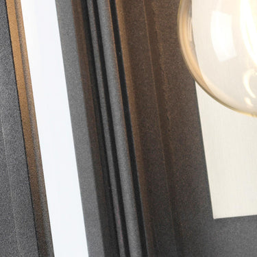 Wall lamp antique black and nickel | Outdoor | 17.8 x 14 x 35.5 cm | Sutcliffe | (IP44)