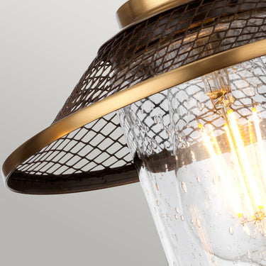 Wall lamp antique nickel and brass | For bathroom | 48.3 x 22 x 30.1 cm | Rigby | (IP44)