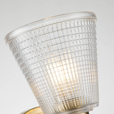 Wall lamp brushed brass | For bathroom | 12.8 x 18 x 20-26 cm | Gunnislake