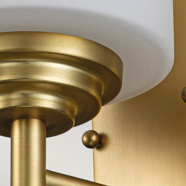 Wall lamp brushed brass | For bathroom | 12.9 x 16 x 21.6 cm | Malibu | (IP44)