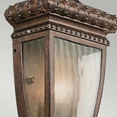 Wall lamp brushed bronze | Outdoor | 17.1 x 9.5 x 29.8 cm | Venetian Rain | (IP44)