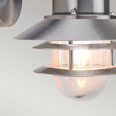 Wall lamp brushed steel | Outdoor | 21.8 x 26 x 23.6 cm | Copenhagen | (IP44)