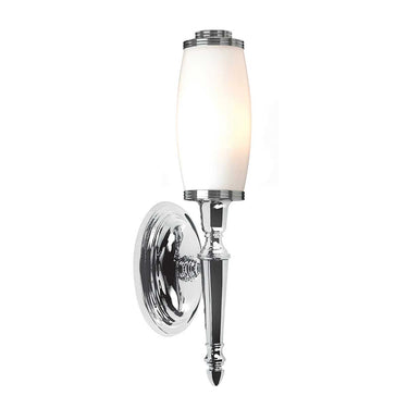 Wall lamp polished chrome | For bathroom | 10 x 11 x 40 cm | Dryden | (IP44)