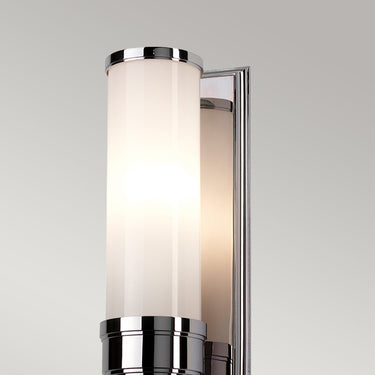 Wall lamp polished chrome | For bathroom | 12 x 11.3 x 36 cm | Worcester | (IP44)