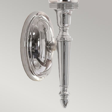 Wall lamp polished chrome | For bathroom | 12 x 12 x 41 cm | Dryden | (IP44)