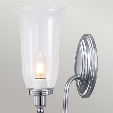 Wall lamp polished chrome | For bathroom | 12 x 21.5 x 34 cm | Blake | (IP44)