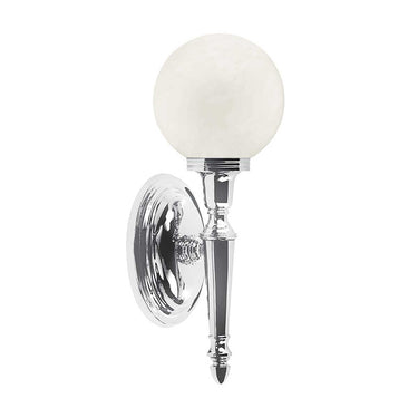 Wall lamp polished chrome | For bathroom | 13 x 13.5 x 35 cm | Dryden | (IP44)